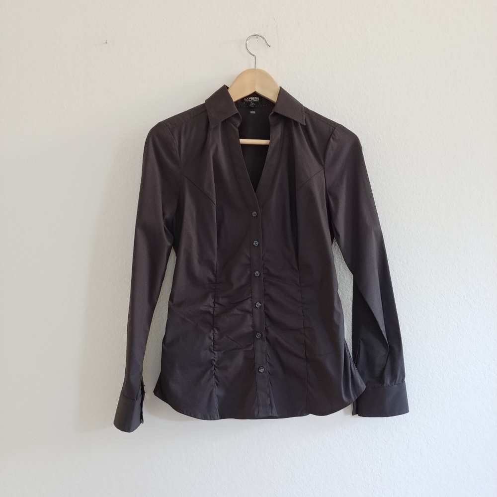 Express Gray Button Down Shirt